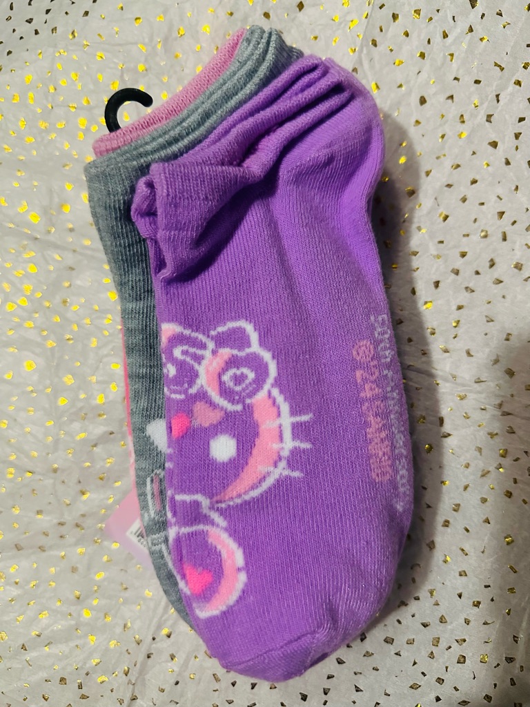 Sanriopurple And Pink Hello Kitty No-Show Socks